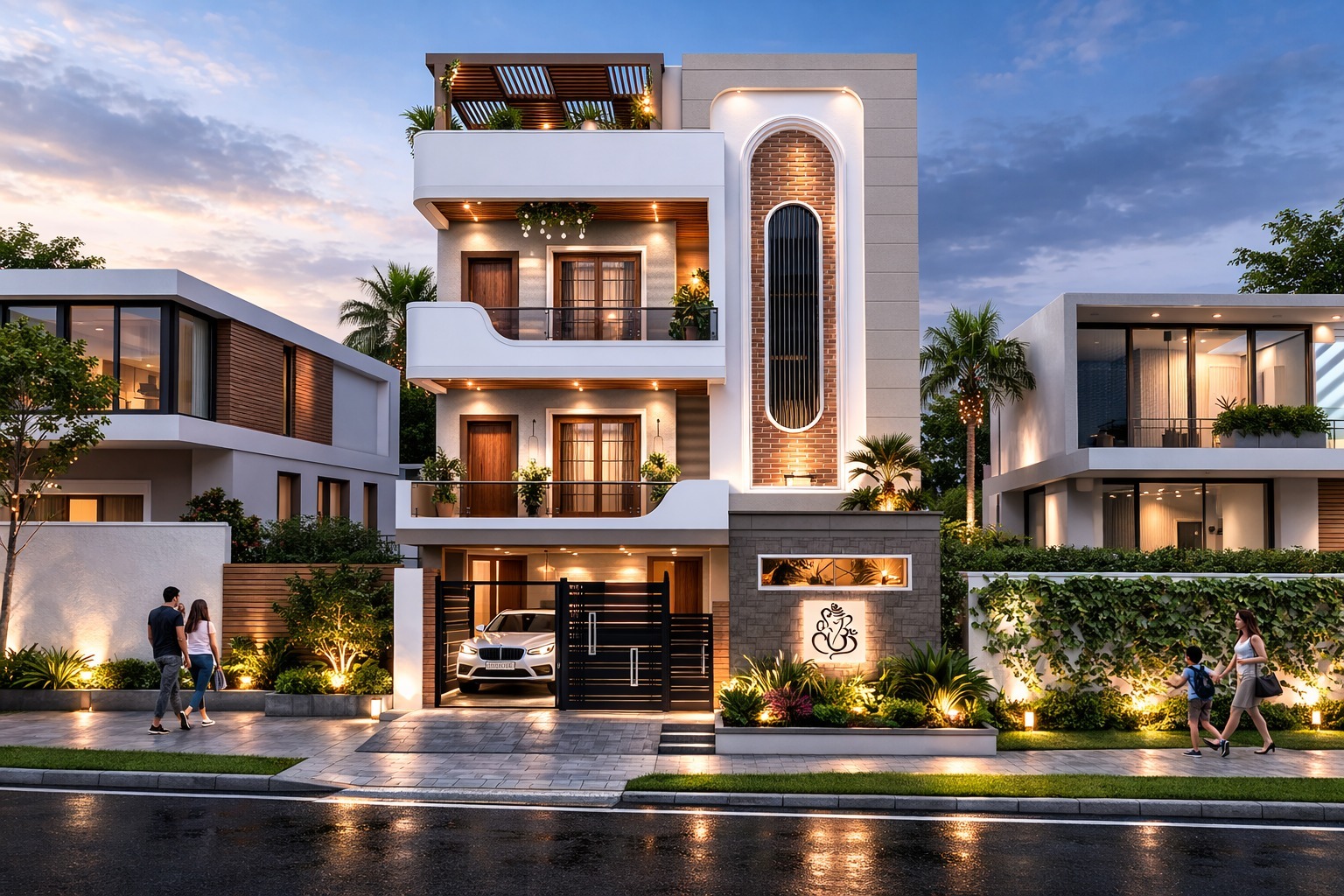 Luxury modern home front elevation design